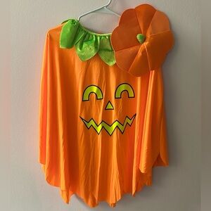 Adult Pumpkin Poncho Costume with head piece